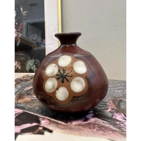 Otagiri Other - Vintage OMC Otagiri Small Pottery Ceramic Vase Brown Tones Made in Japan
